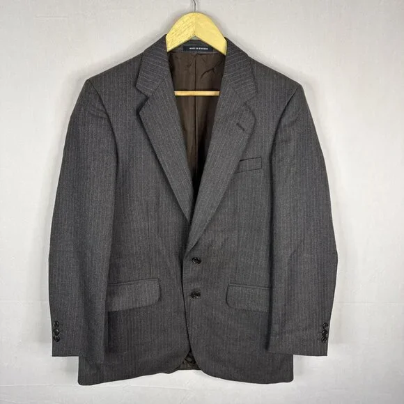 Pingvin‎ Of Scandinavia Blazer Men’s 36 Gray Pinstripe Wool Tailored Made Sweden