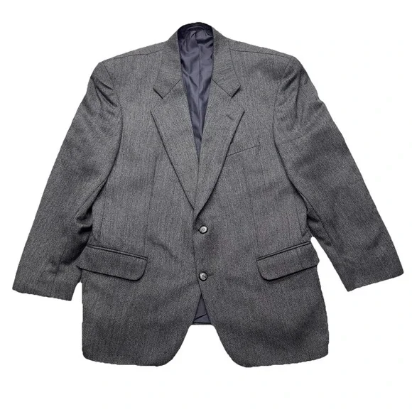 Ronaldus Shamask for Barneys New York Gray Wool Tweed‎ Blazer Jacket 44R