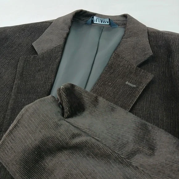 Jos A Bank 40R Mens Blazer Jacket Corduroy Brown 20x31