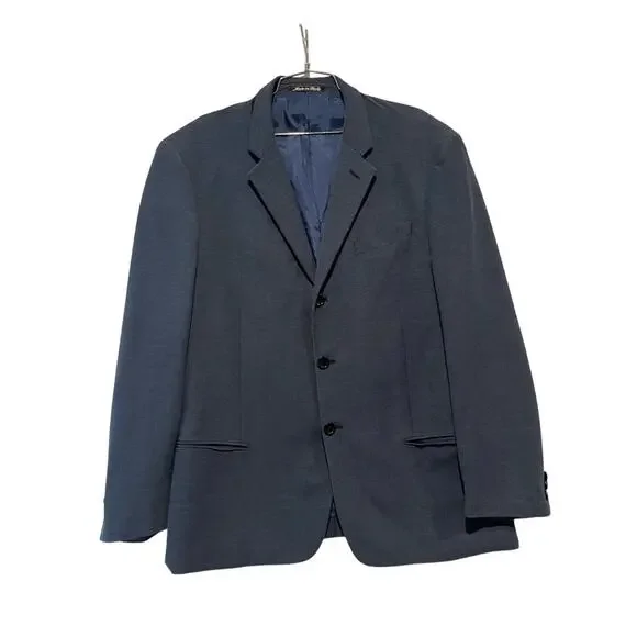 Armani Collezioni Saks Fifth Avenue Navy Blue Textured Sport Coat 44R