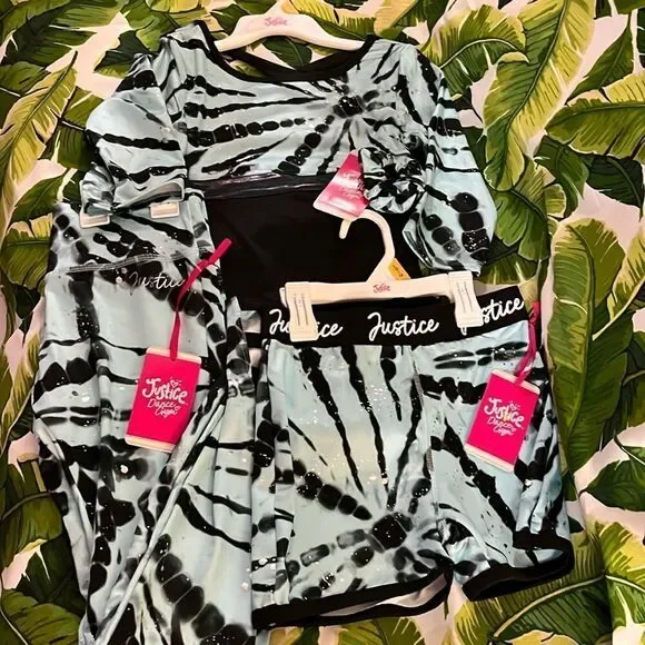 NWT JUSTICE 3 Piece Dance Outfit Size 12/14