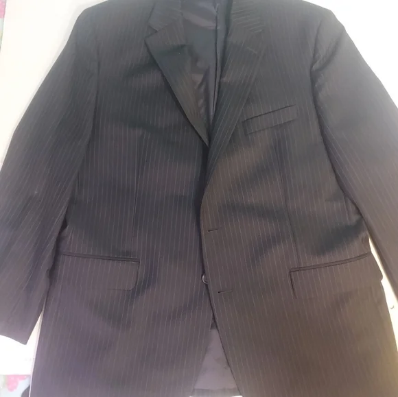 Lauren Ralph Lauren Wool‎ Blazer Sport Jacket Men Vented Lined Navy Striped 44R