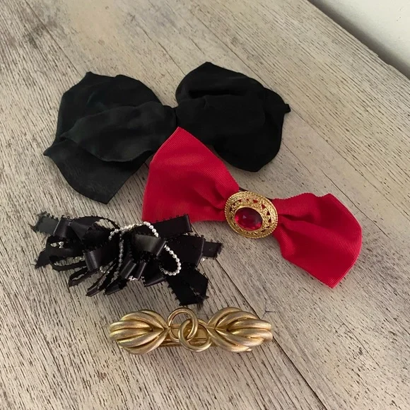 Classic 90s barrette style‎ bow bundle hair accessories