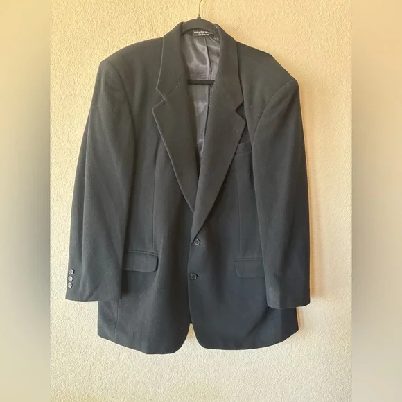 Gianfranco Ruffini ITALY Cashmere Blend Men’s Sz‎ 44L Black Sports Coat Blazer