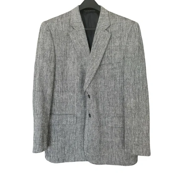 Towncraft Textured Gray & Black Men's Blazer Suit Jacket Sz 46 Regular