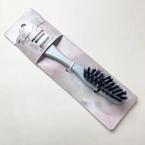Conair Teasing Brush Morgan Simianer Small Mixed Boar Bristle Light Blue XO