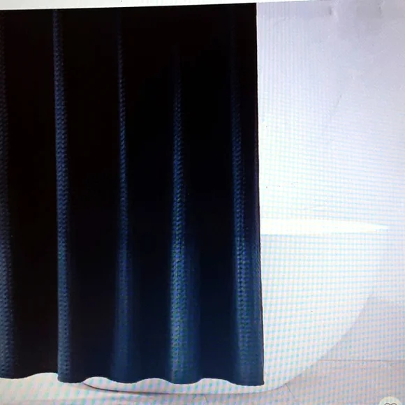 Casaluna waffle shower curtain black washed for softness textured 72