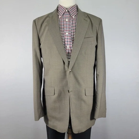 Banana Republic Men's Sport Coat Jacket‎ Two Button Olive Brown Light Weight 44L