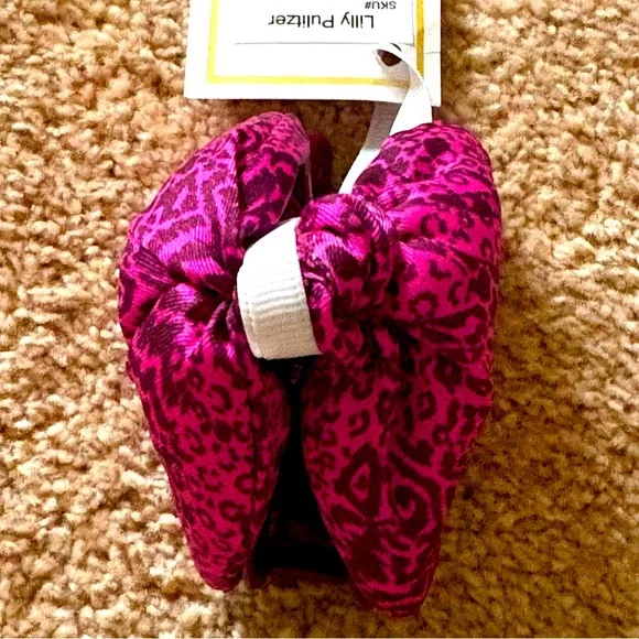 Lilly Pulitzer Twist Knot Claw Clip Hot Pink Cerise Pink Pattern Play New!