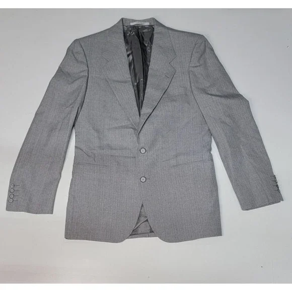 Yves Saint Laurent YSL Made in France Vintage Wool‎ Jacket in Gray Size 39 R