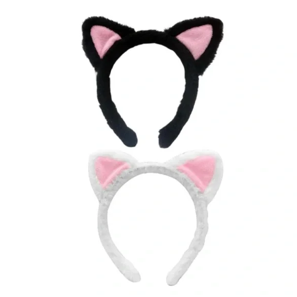 NWT Cat Ears Plush Fuzzy Headband Halloween Costume Cute