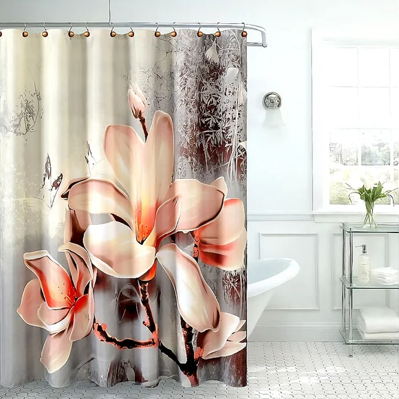 NWT Daniel's Bath And Beyond Fabric Lily Shower Curtain 70