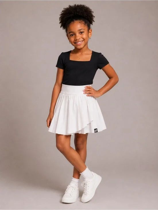 Justice Girls White Pleated Skort Size Small 7/8