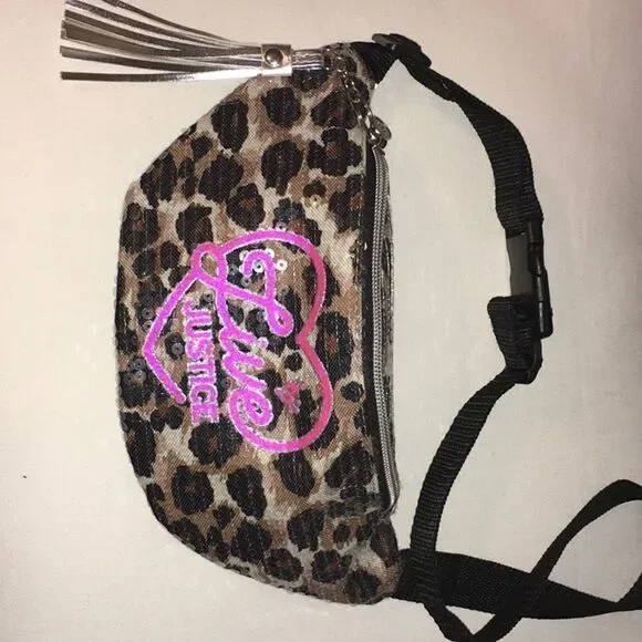 Justice Fanny Pack Belt Purse Bag Animal Leopard Print
