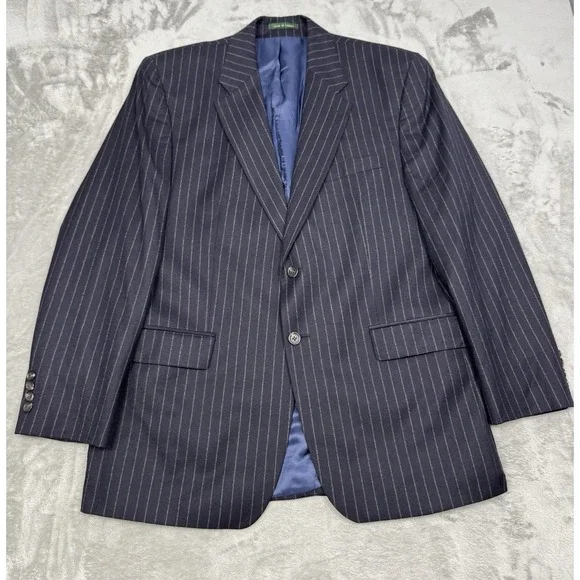 Ralph Lauren Sport Coat Mens 42R Pinstripe Lord & Taylor Blazer Wool Cashmere