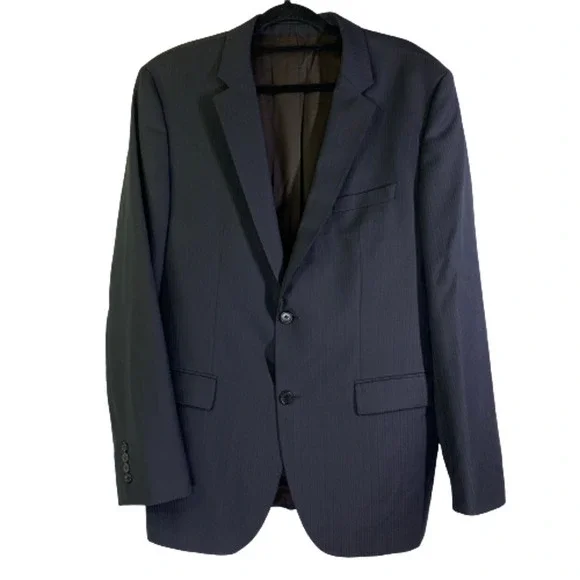 HUGO BOSS Grey Pinstripe‎ Wool Tesse Biella Suit Jacket