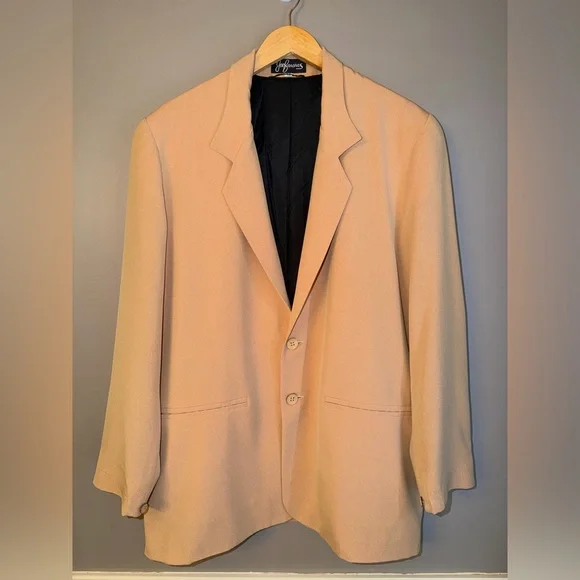 Joe Bananas Silk Oversized Blazer Jacket - Tan/Camel - Size M MSRP $2800