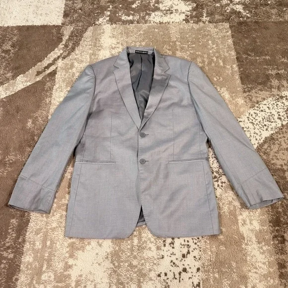 Giorgio Armani Le Collezioni Blazer Mens 52R Gray Virgin Wool Italy Vintage