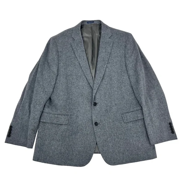 Stafford‎ Mens 48R Single Breasted Sport Coat Gray Classic Fit Camel Hair Lined
