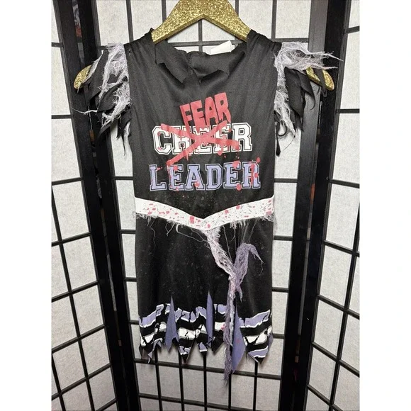 Fear Leader Zombie Cheerleader Dress Costume Size:Medium (7-8)