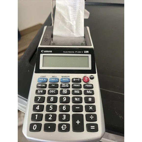 Canon Palm Printer P1-DH V, 12 Digit handheld  Printing Calculator No AC Cord