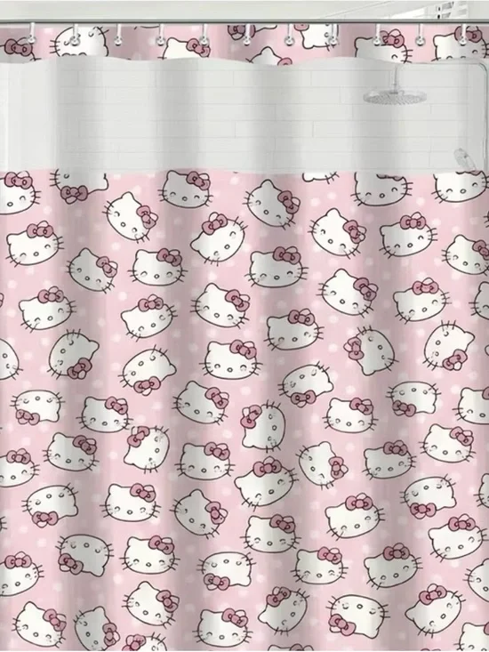 Hello Kitty Pink Pattern Shower Curtain