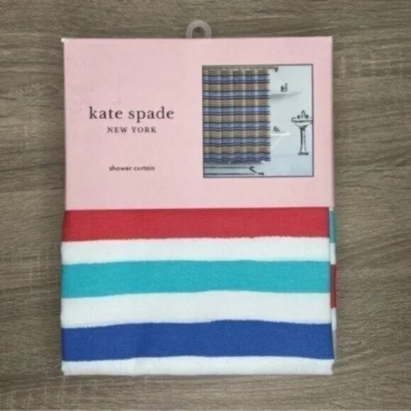 Kate Spade Painted Stripe Shower Curtain NEW