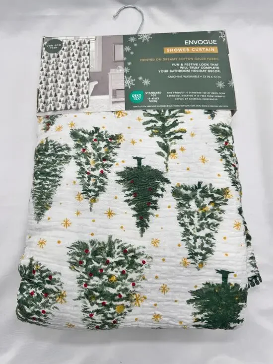 Envogue Christmas Tree Evergreen Show Curtain 72