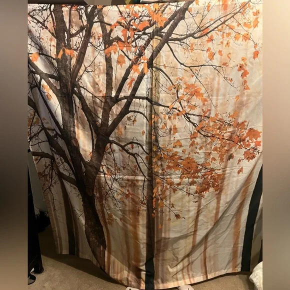 Fall shower curtain