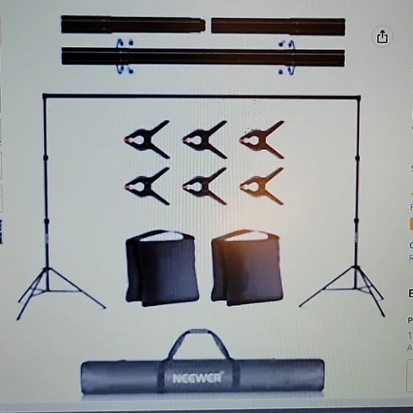 Neewer photo studio backdrop support system 10x7ft adjustable 2 carry bag New…