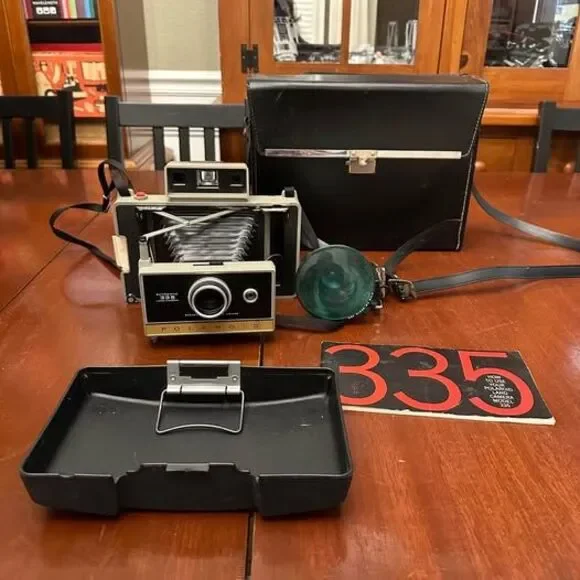 Polaroid Automatic 333 Land Camera Vintage 1960s 1970s With Case Box Bag
