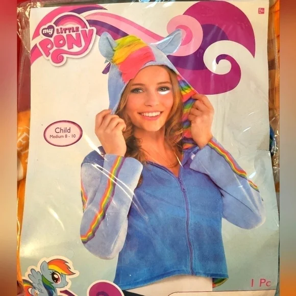 New In package child Med 8-10 Rainbow Dash Hoodie