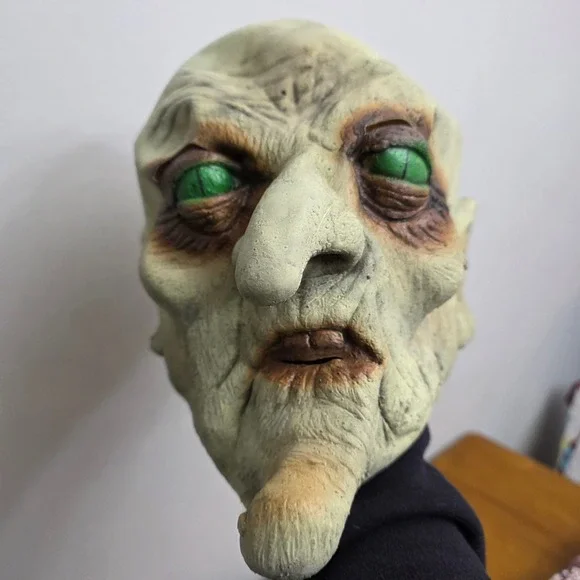 Vintage‎ 90s Creepy Old Man Halloween Mask Scary Goblin Witch Horror Prop Latex