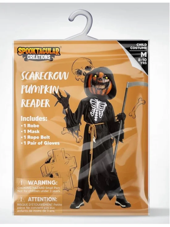 Spooktacular Creations Halloween Boy Scarecrow Pumpkin Reaper Costume with Kids