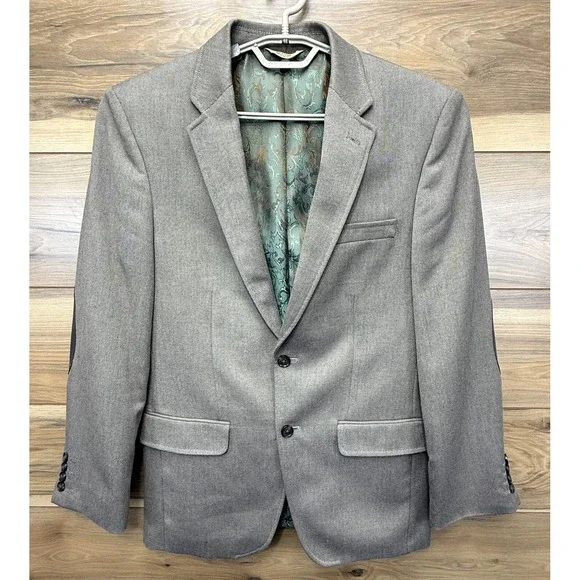 Haggar Blazer Jacket Men's 38 Gray Lined Long Sleeve Single Breasted Notch Lapel