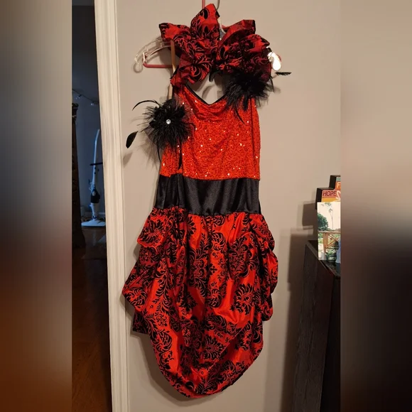Weissman Elegant Red and Black Kids Dance Costume