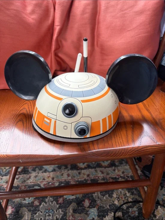 BB-8 Disney Mickey Ear Hat — Orange & White Star Wars Design kid adult