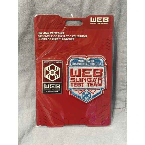 NEW‎ Disneyland Avengers Campus Spiderman WEB Slinger Test Team Patch & Pin