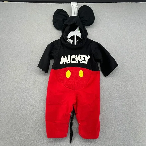 VTG Disney Catalog Mickey Mouse Costume Hooded Halloween 6-12M Made in USA