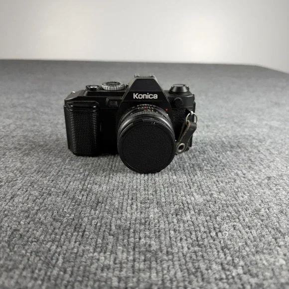 Konica FS-1 35mm SLR Film Camera Black Hexanon AR 50mm F1.7 Lens Japan