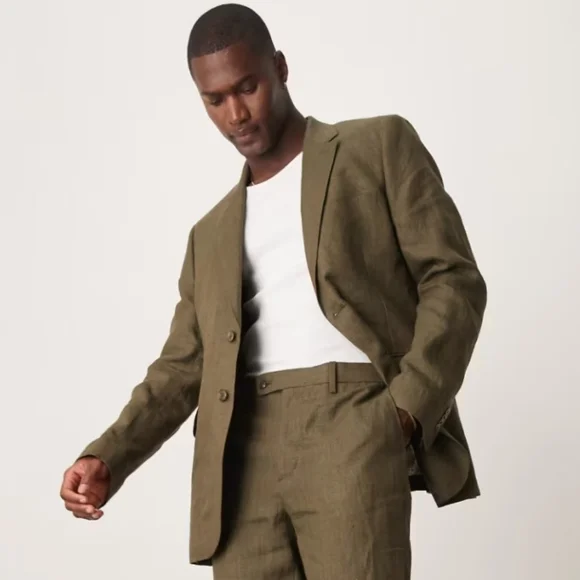 Mango Slim Fit Lyocell & Cotton‎ Blend Sport Coat Sz 42 Khaki