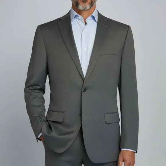 JOS A BANK Slim fit Mens Blazer 44R Sport Coat Two Button Suit Jacket Gray