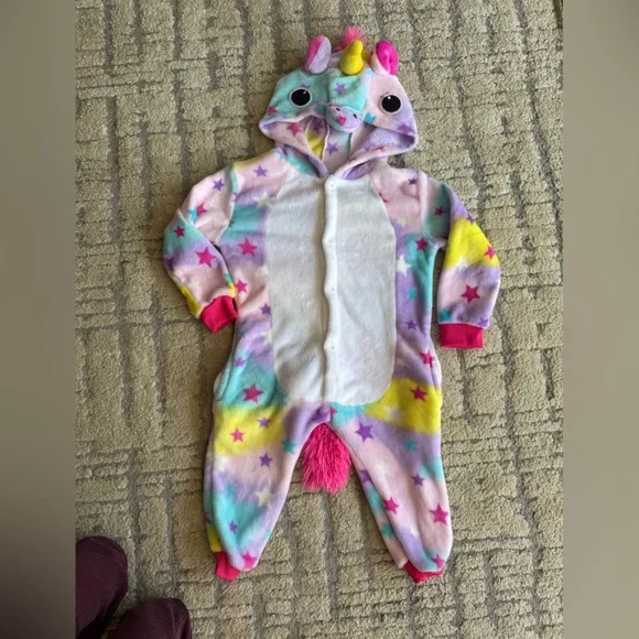 Colorful Unicorn Hooded Kids Footie