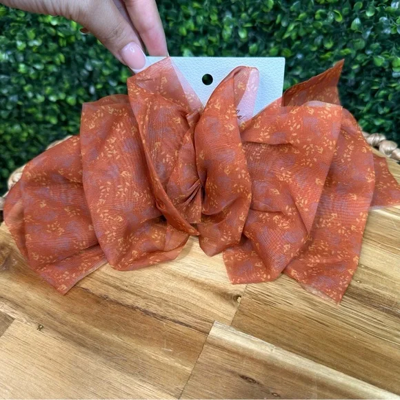 Free People Rust Floral Poppy sprinted Hair‎ Bow