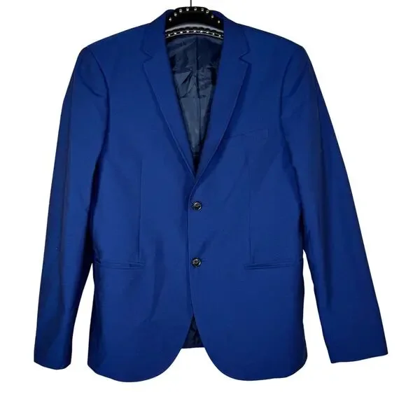 Topman Blue Two Button Single Breasted Blazer Suit Jacket 42