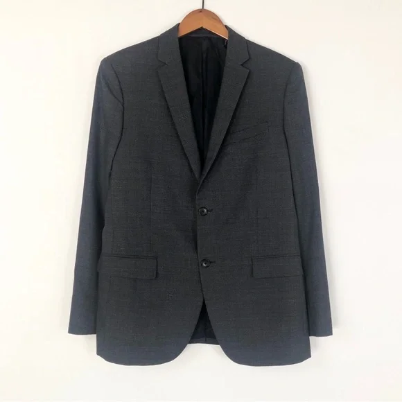 Theory Mens Rodolf Wool Blazer Size 40 Gray Blue Work Business Wedding‎
