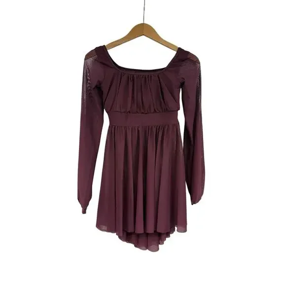 Weissman Burgundy Dark Purple One Piece Lyrical Dance Costume Large Child Size