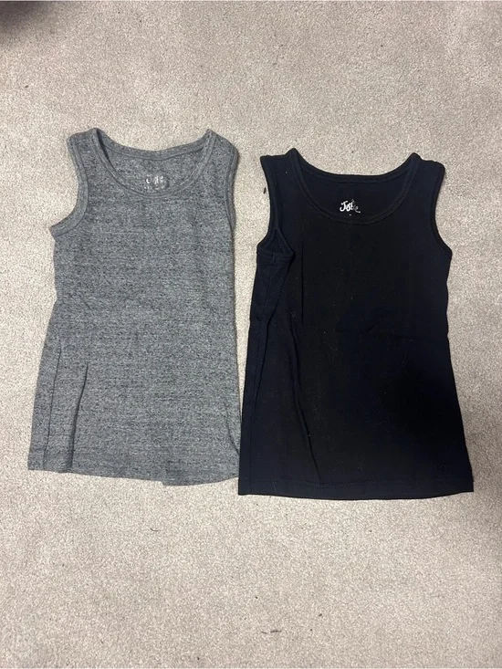 Justice Girls' Tank Top Set - Black & Heather Gray