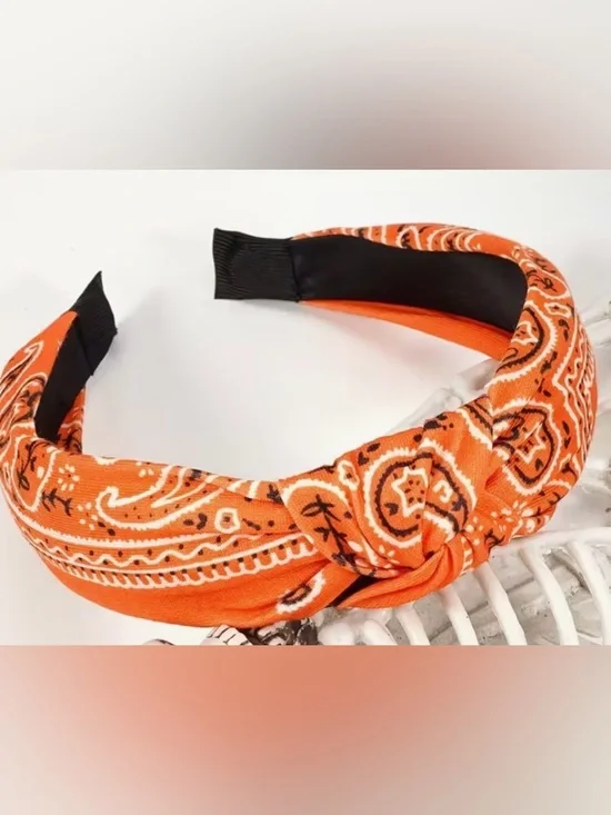 Orange Bandana Knot Headband