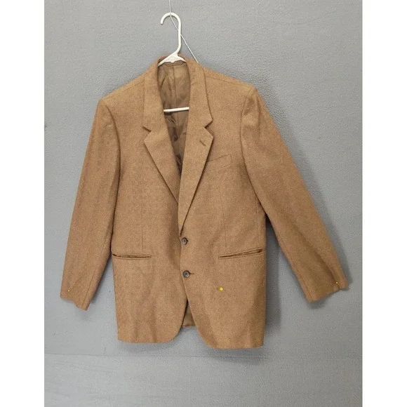 Amalfe Orsini Men Blazer 42 Brown Wool Blend Casual Tweed Style Two Button Coat